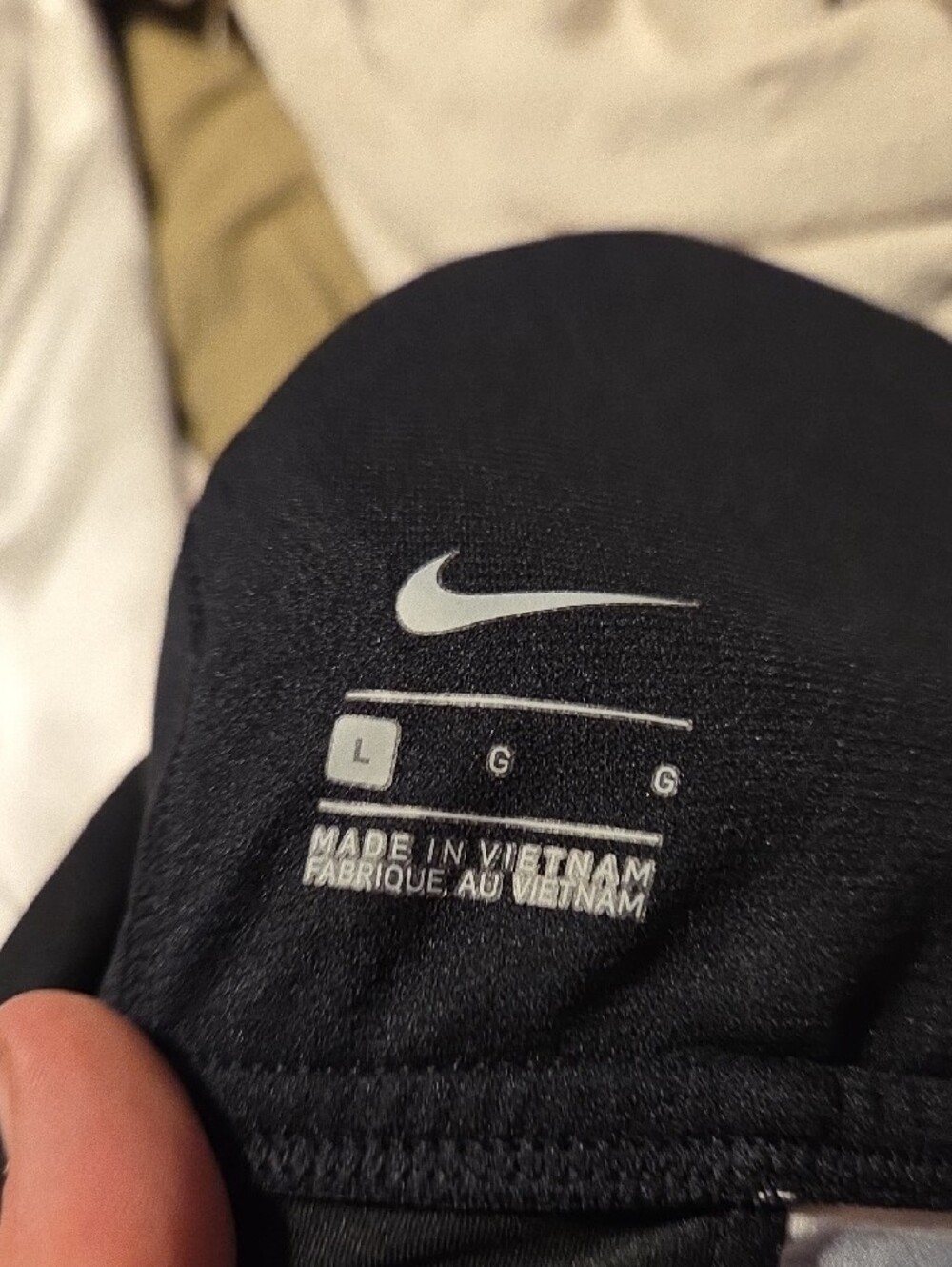 Nike Black and White Striped Racerback Tank with Built-In Support - Picture 2 of 3